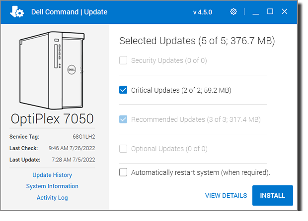 Run Dell Command Update Manually It Cornell